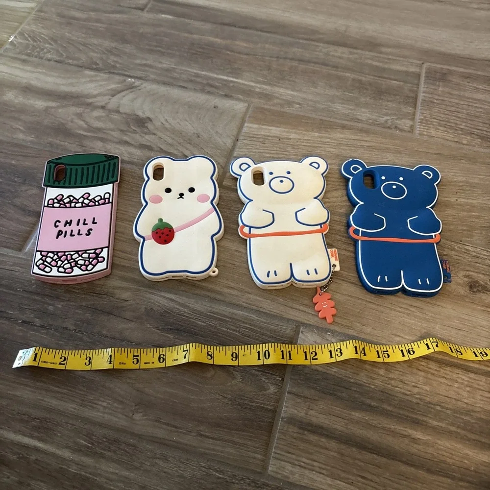 LOT‎ of 4 NOVELTY Silicone Cases For The iPhone 11 PRO MAX Pills, Bear & MORE